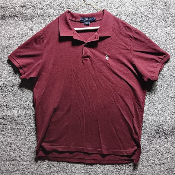 U.S. Polo Assn Men’s Burgundy Polo Shirt XL Classic Fit Preppy Cotton - Picture 1 of 4